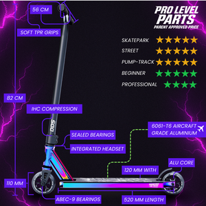 DDS Stuntscooter Neochrome / Black